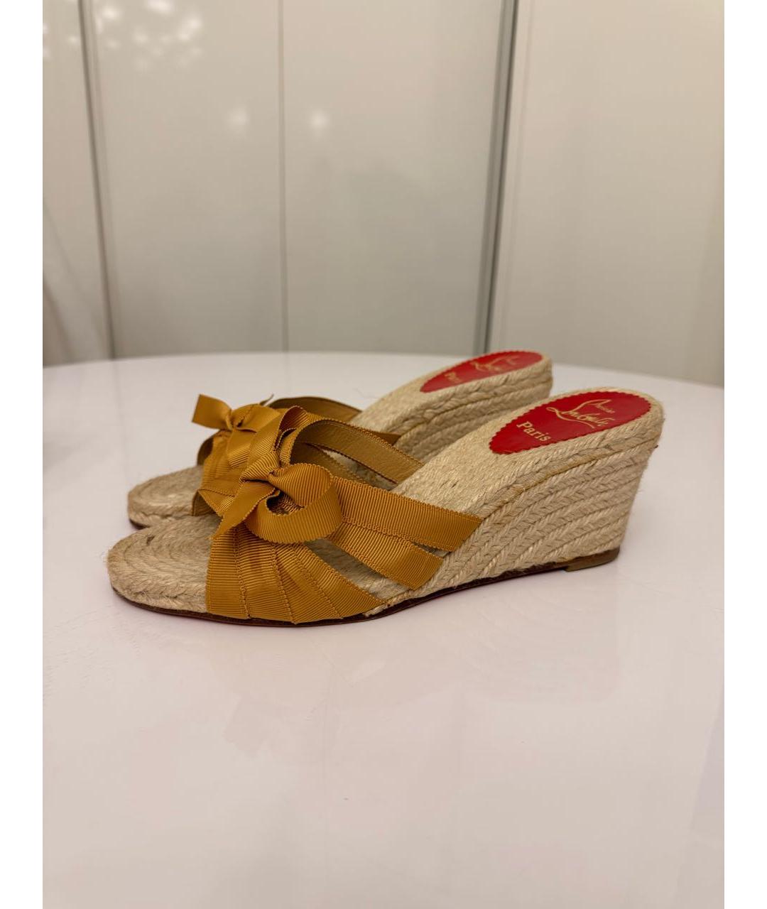CHRISTIAN LOUBOUTIN Горчичные эспадрильи, фото 2