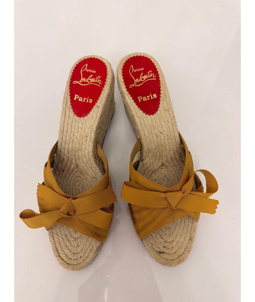 CHRISTIAN LOUBOUTIN Горчичные эспадрильи, фото 3