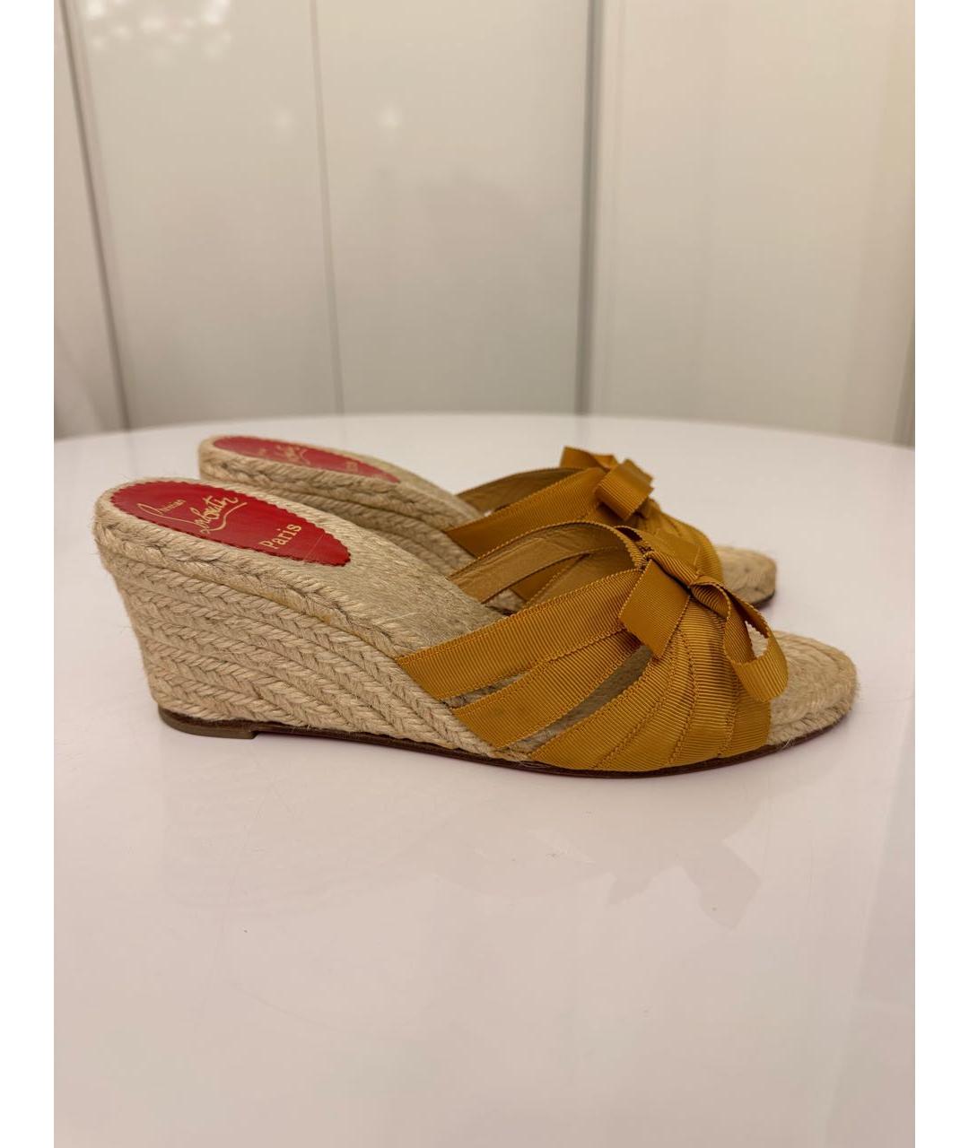 CHRISTIAN LOUBOUTIN Горчичные эспадрильи, фото 8