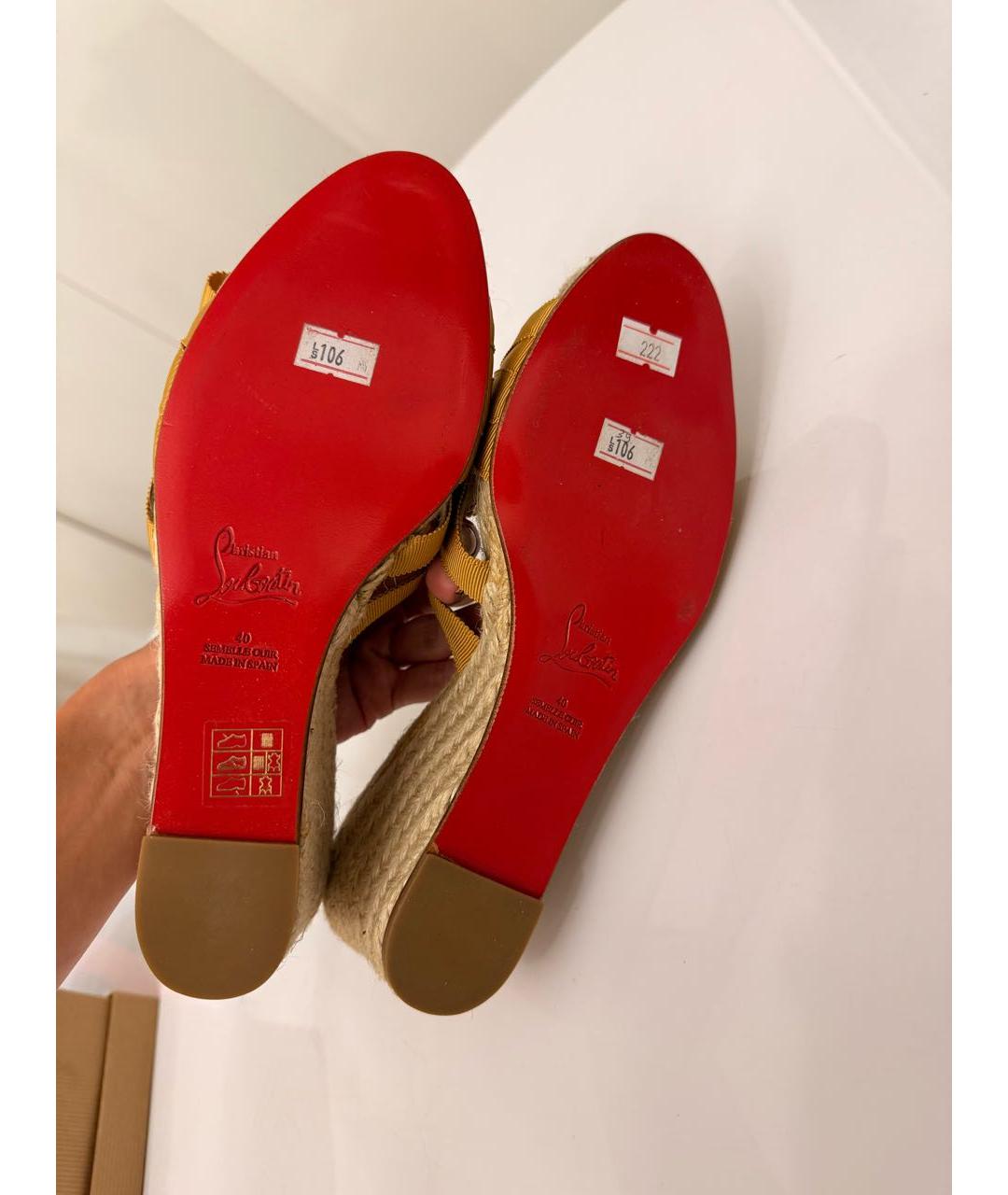 CHRISTIAN LOUBOUTIN Горчичные эспадрильи, фото 4