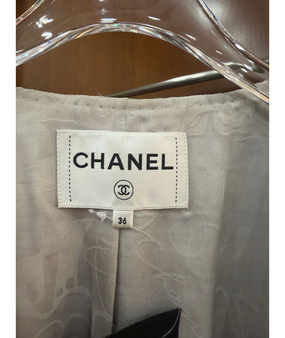 CHANEL Серебряный полиэстеровый жакет/пиджак, фото 3