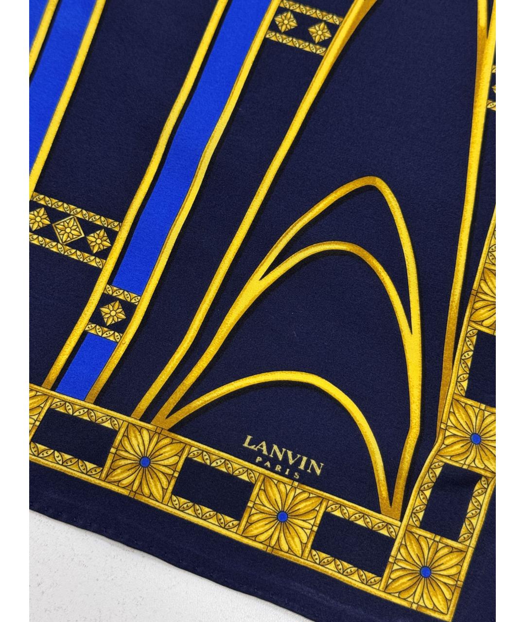 LANVIN Синий шелковый платок, фото 6