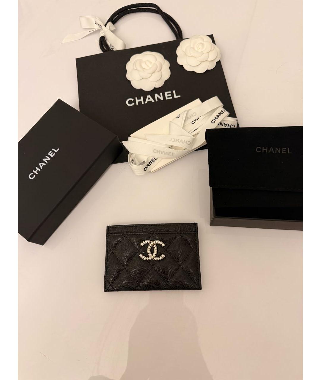 CHANEL Черная кожаная визитница, фото 6