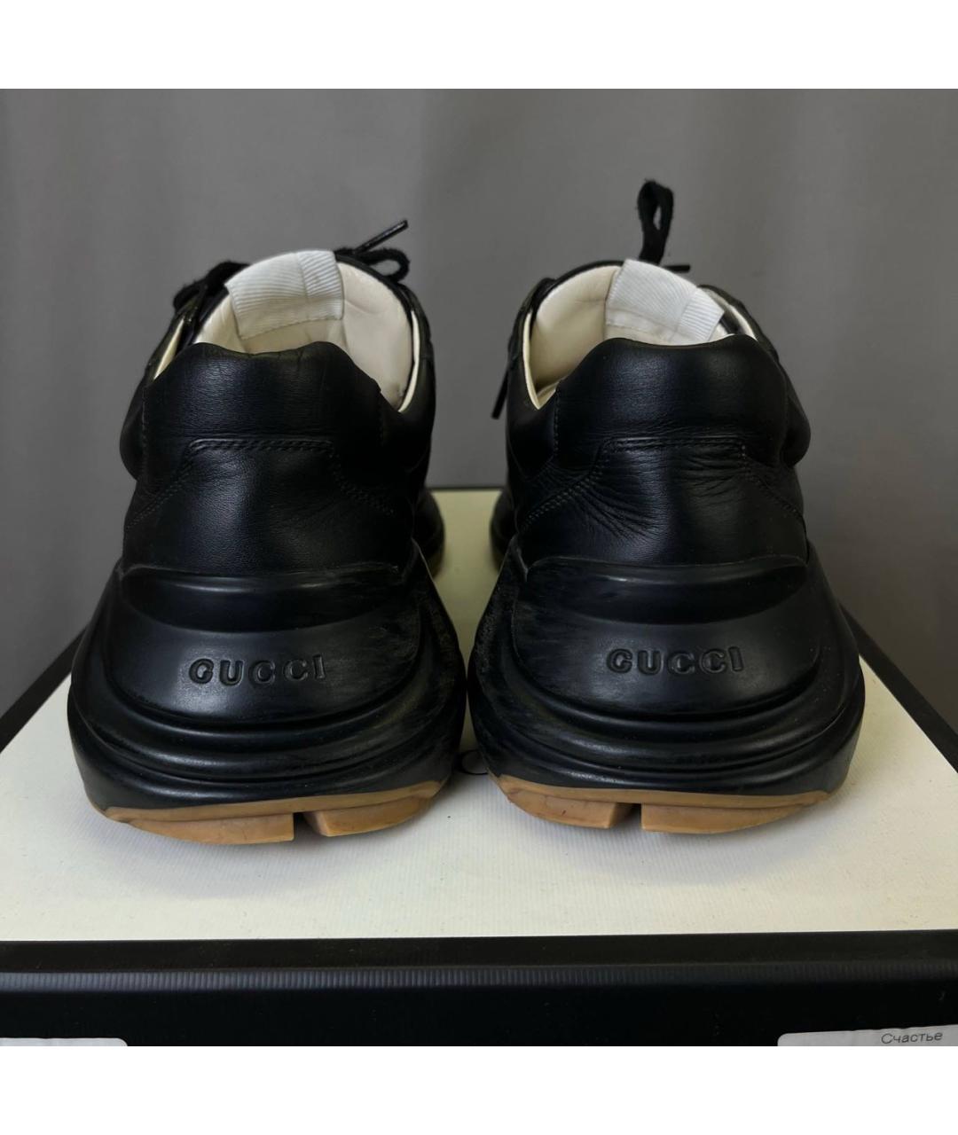 GUCCI Черные низкие кроссовки / кеды, фото 5