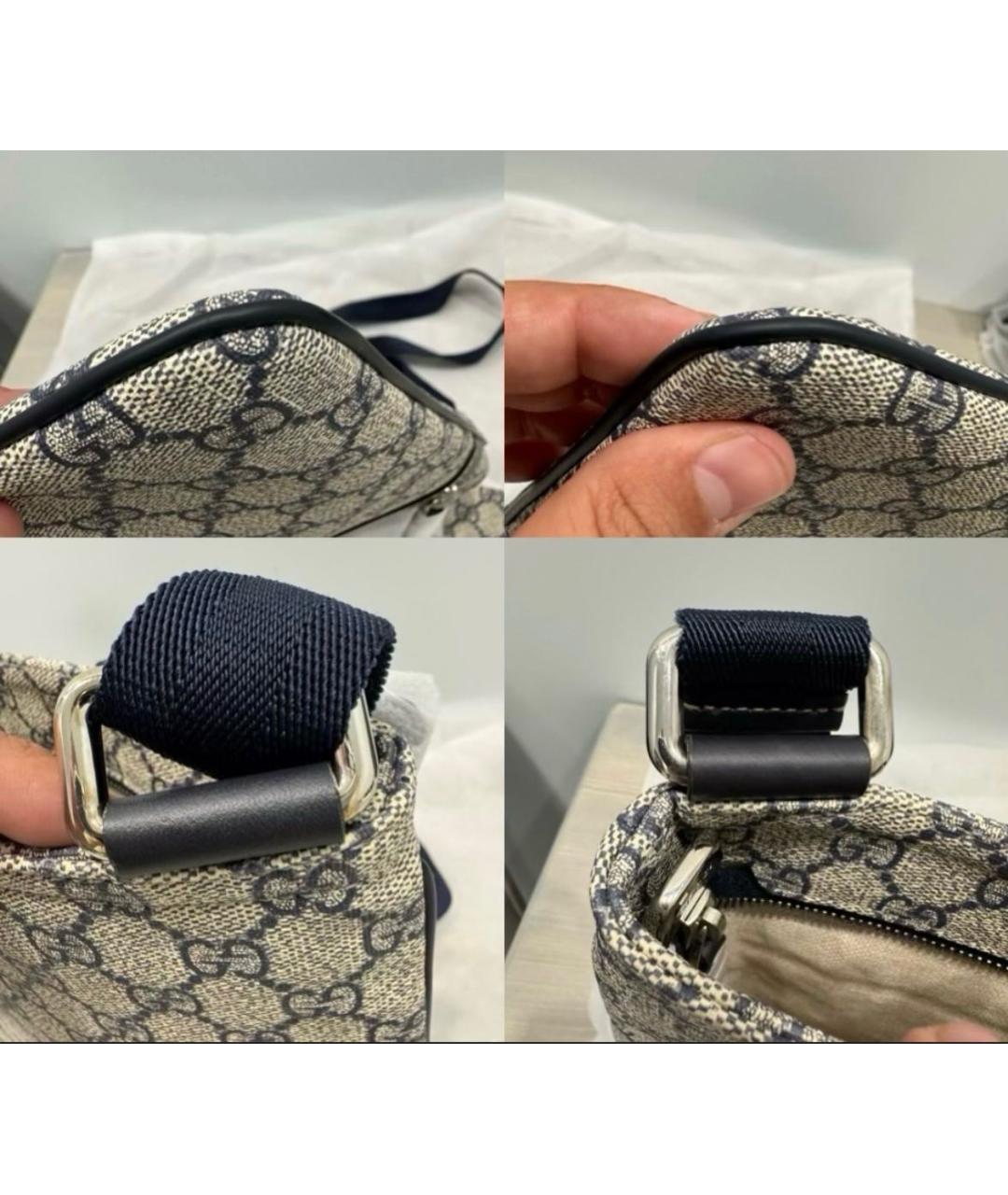 GUCCI Бежевая сумка на плечо из канвы, фото 6