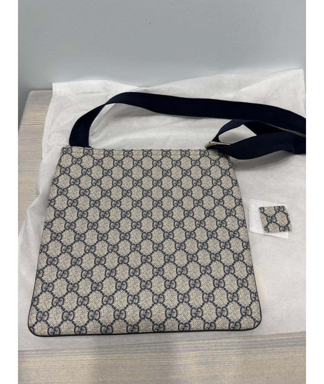 GUCCI Бежевая сумка на плечо из канвы, фото 3