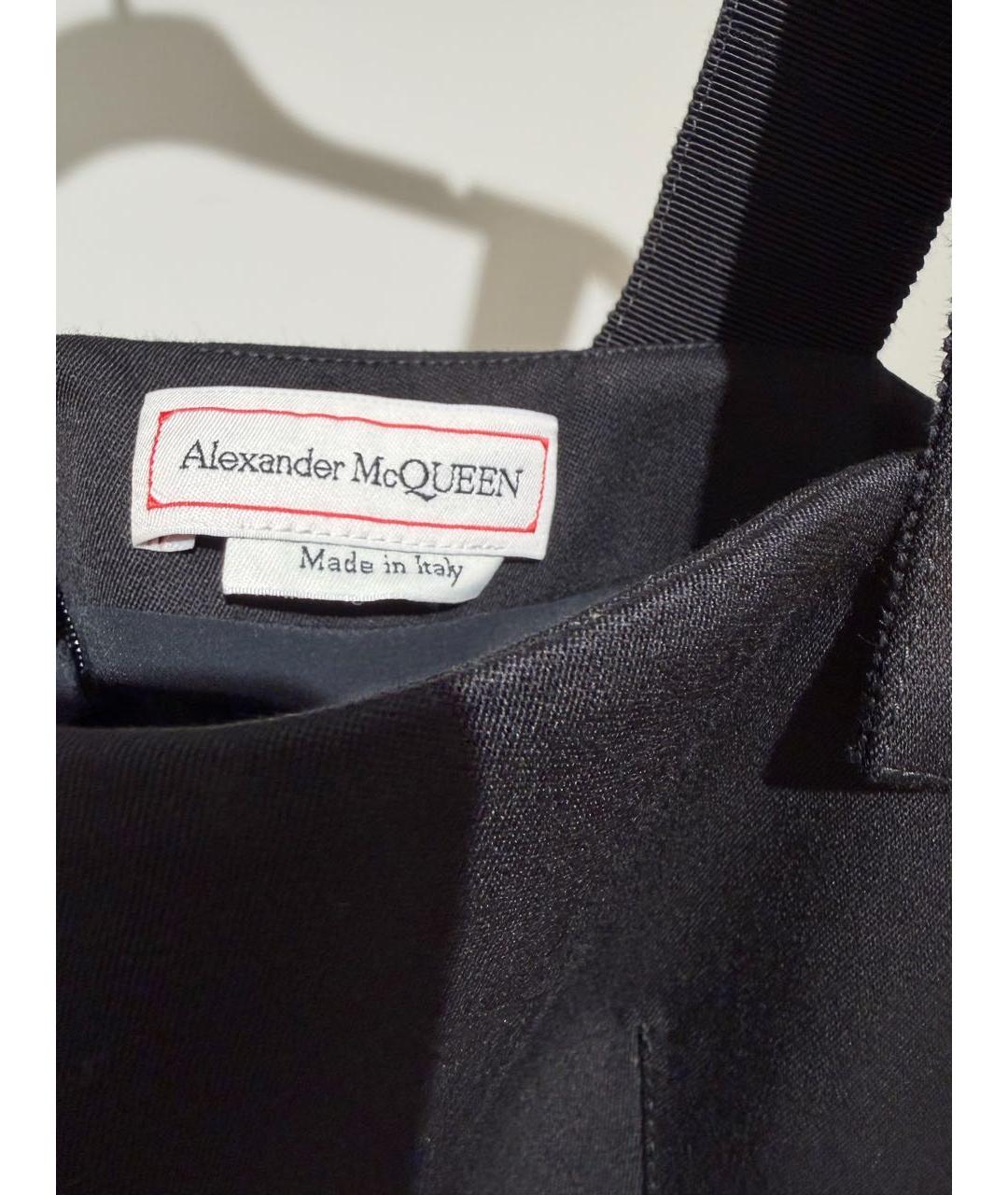 ALEXANDER MCQUEEN Черный шерстяной сарафан, фото 4