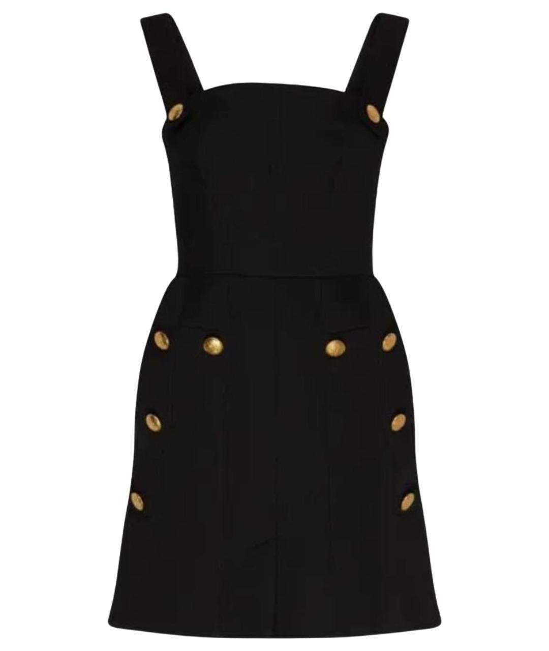 ALEXANDER MCQUEEN Черный шерстяной сарафан, фото 1