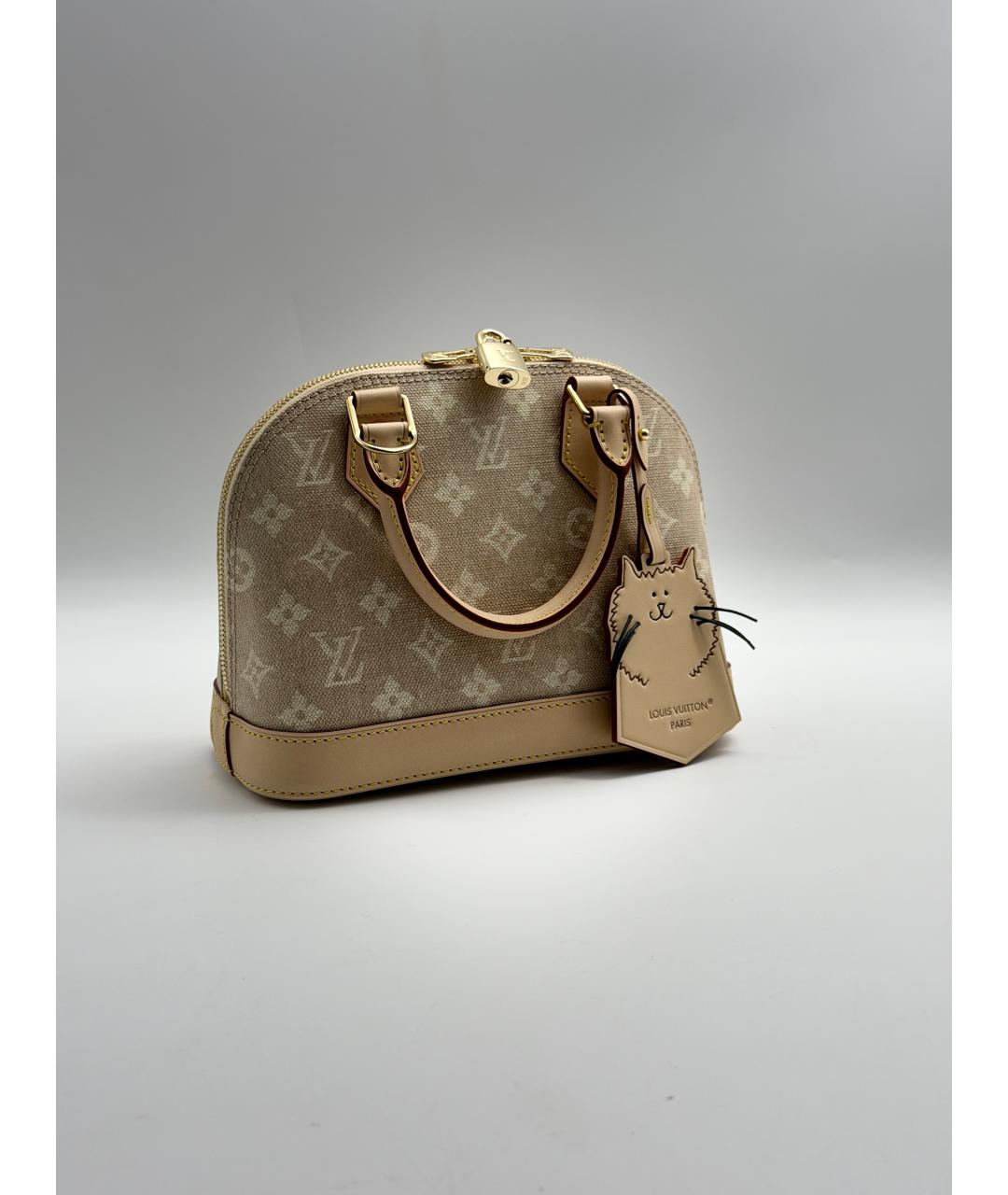LOUIS VUITTON Бежевая сумка с короткими ручками из канвы, фото 8