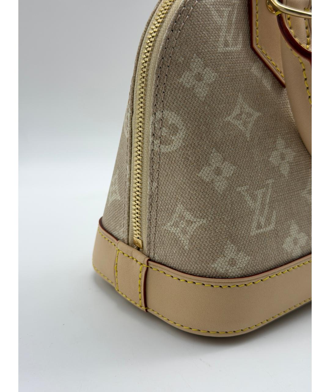 LOUIS VUITTON Бежевая сумка с короткими ручками из канвы, фото 4