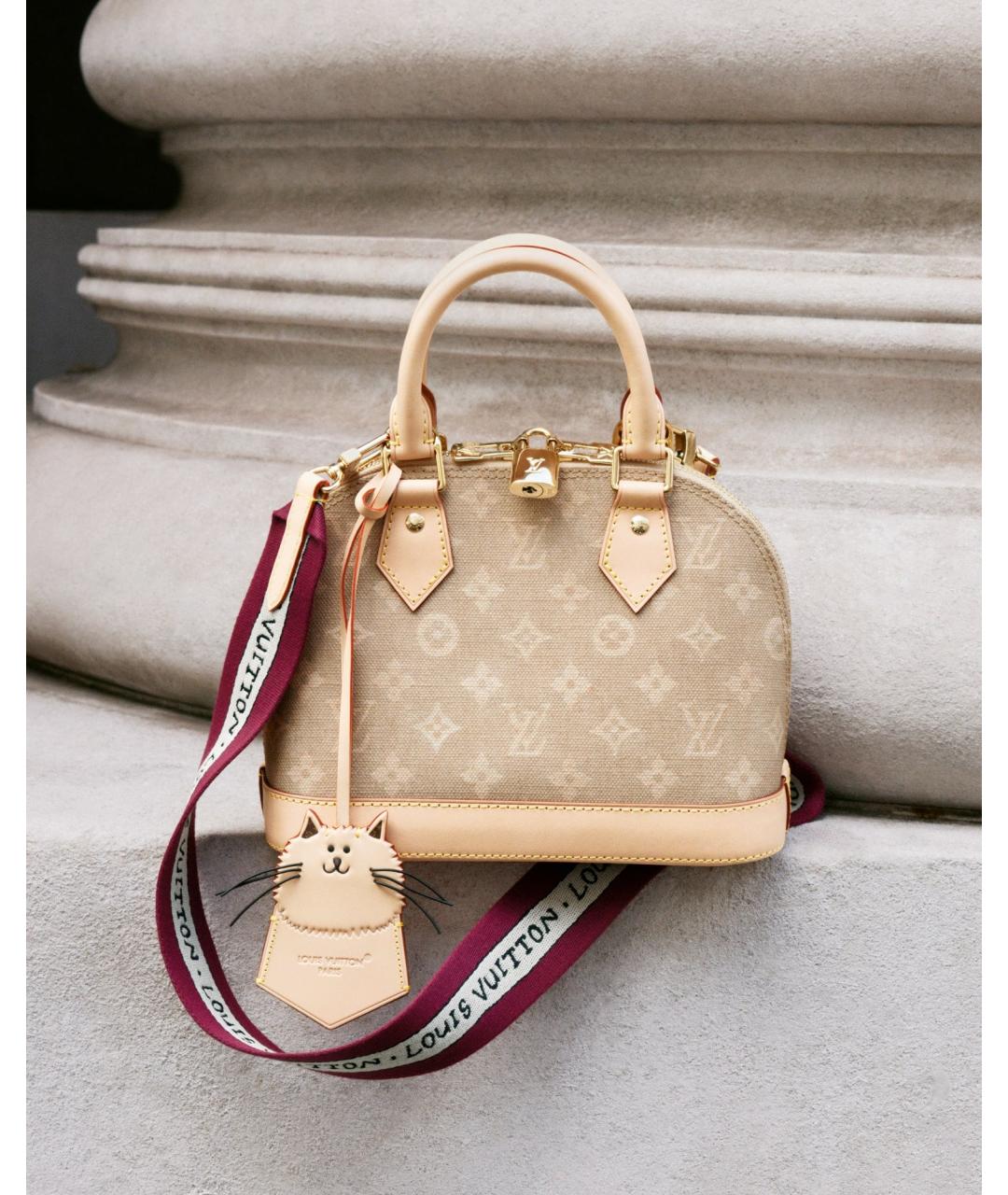 LOUIS VUITTON Бежевая сумка с короткими ручками из канвы, фото 7
