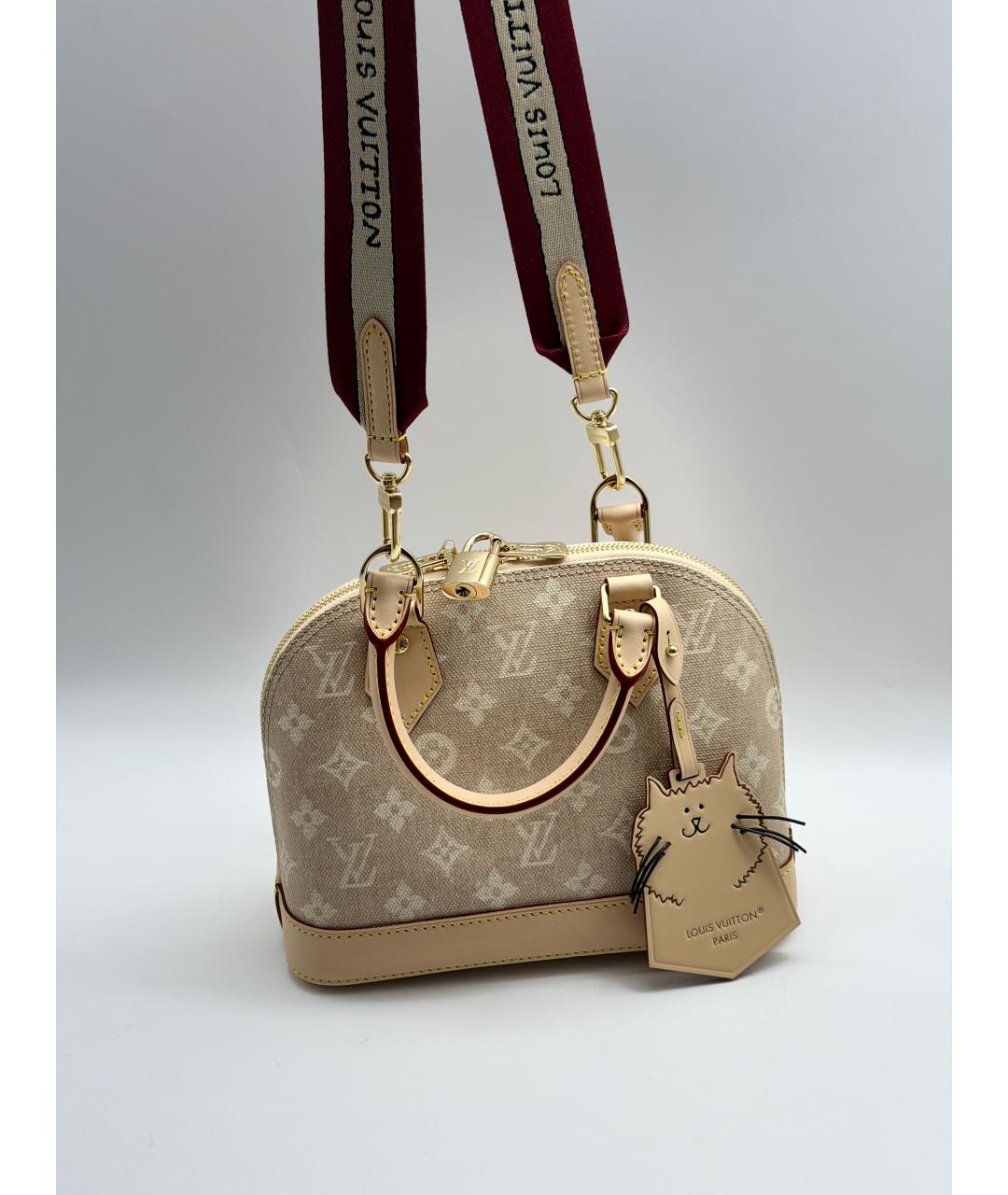LOUIS VUITTON Бежевая сумка с короткими ручками из канвы, фото 2