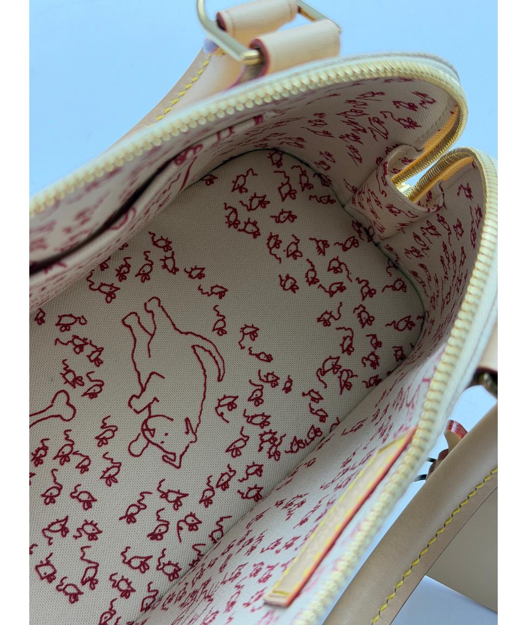 LOUIS VUITTON Бежевая сумка с короткими ручками из канвы, фото 3