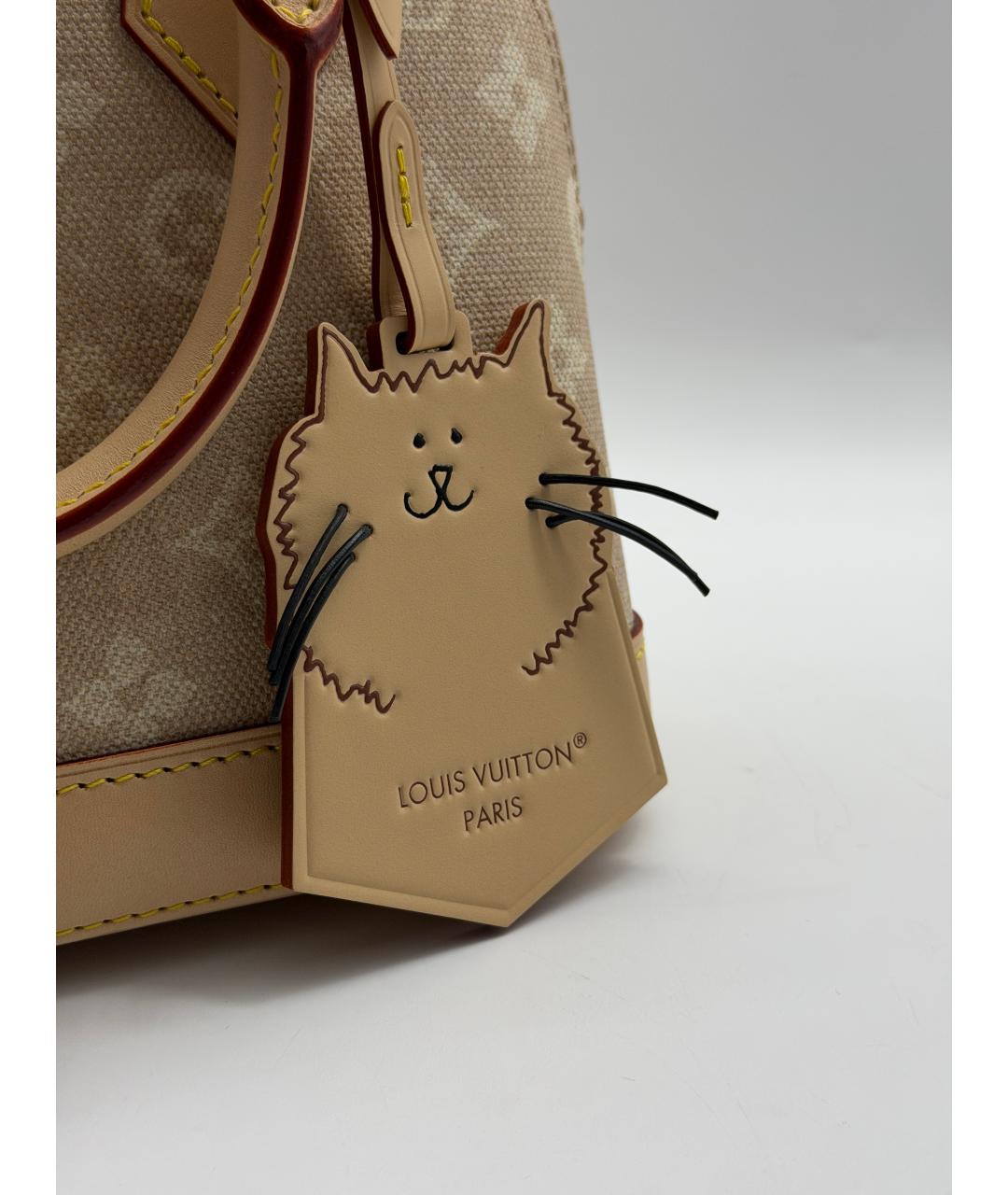 LOUIS VUITTON Бежевая сумка с короткими ручками из канвы, фото 5