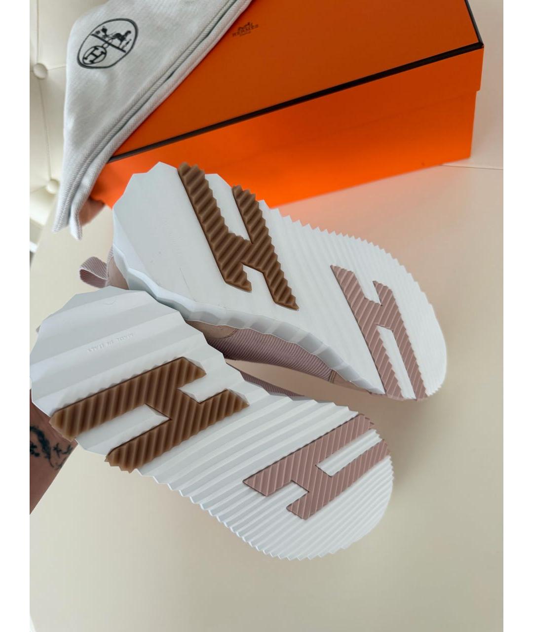 HERMES Розовые кроссовки, фото 5