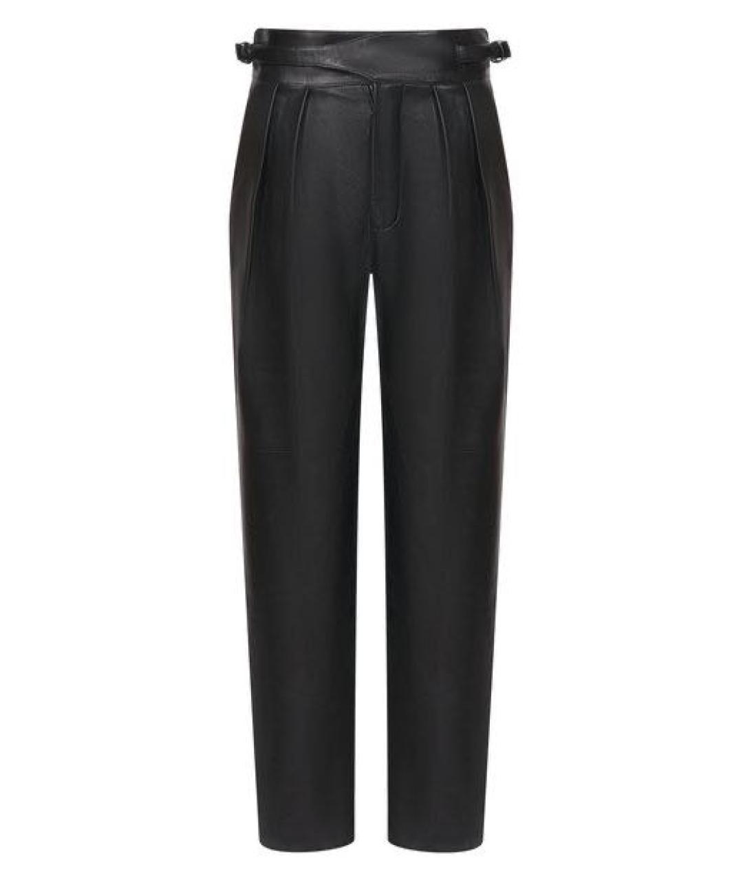 SAINT LAURENT Черные кожаные брюки широкие, фото 1