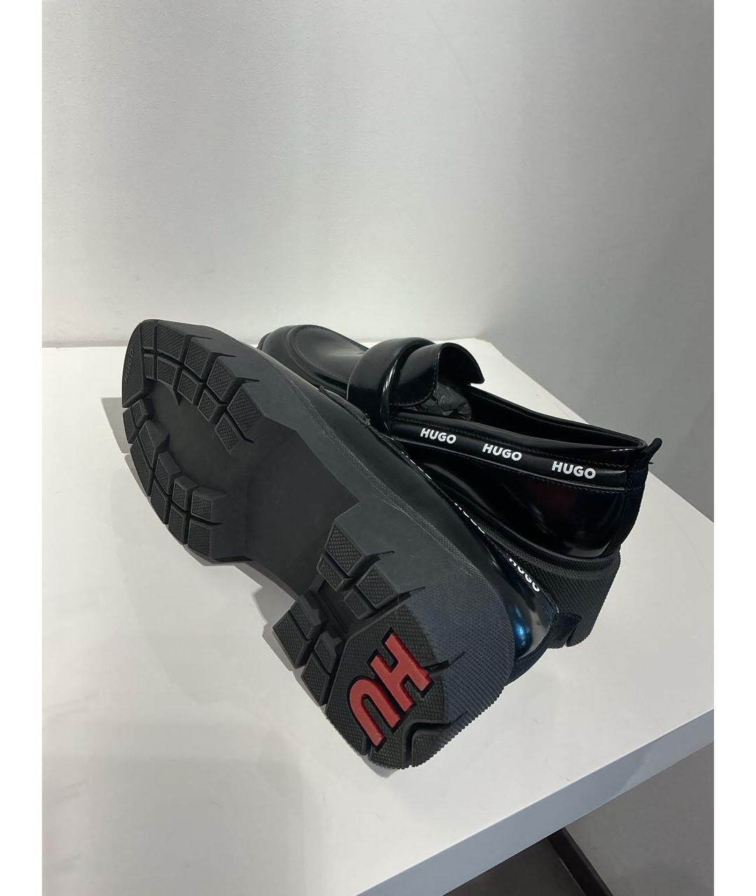 HUGO BOSS Черные кожаные лоферы, фото 4