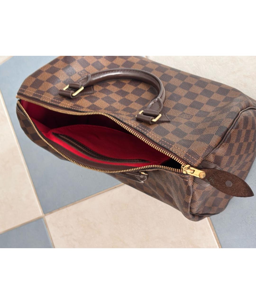 LOUIS VUITTON Коричневая сумка с короткими ручками из канвы, фото 4