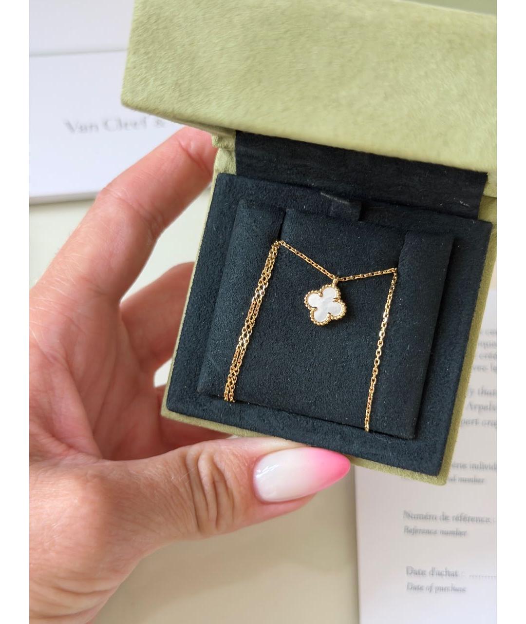VAN CLEEF & ARPELS Белое колье из желтого золота, фото 4