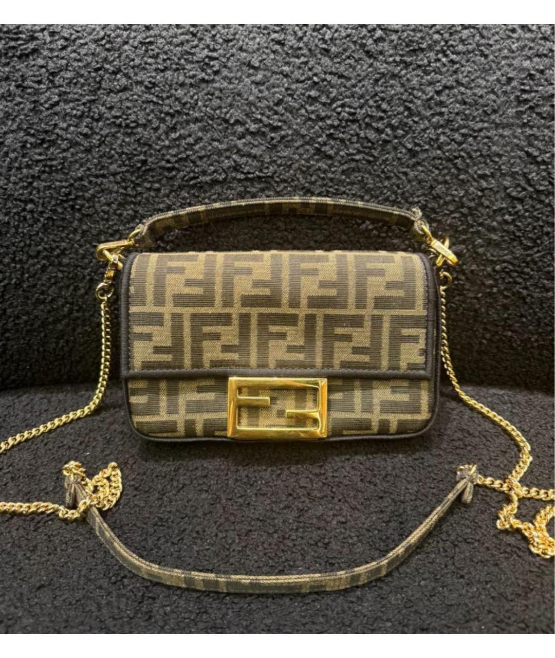 FENDI Коричневая сумка через плечо, фото 3