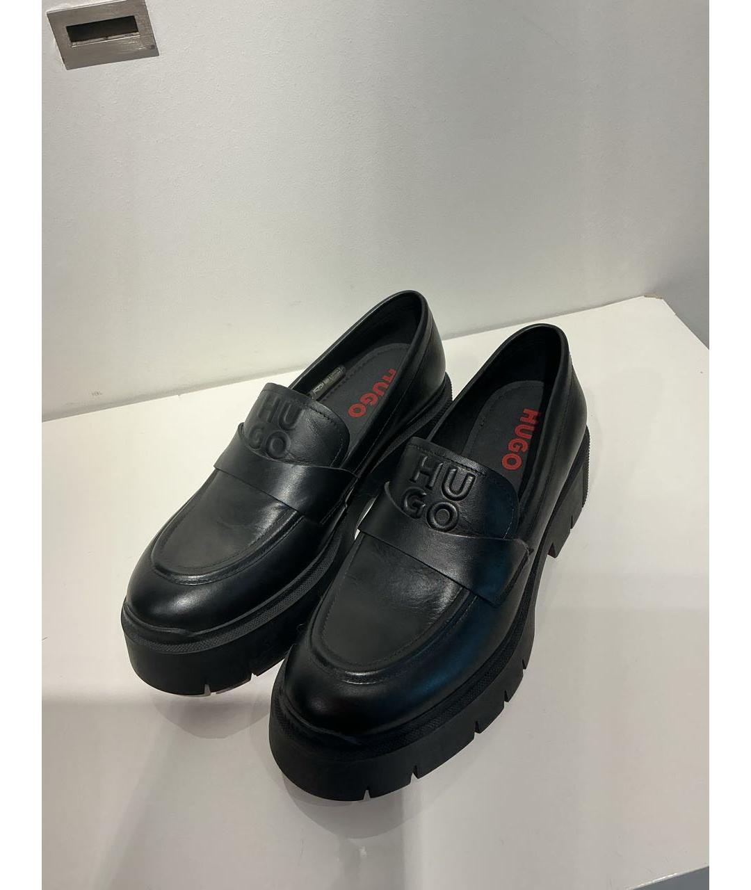 HUGO BOSS Черные кожаные лоферы, фото 2