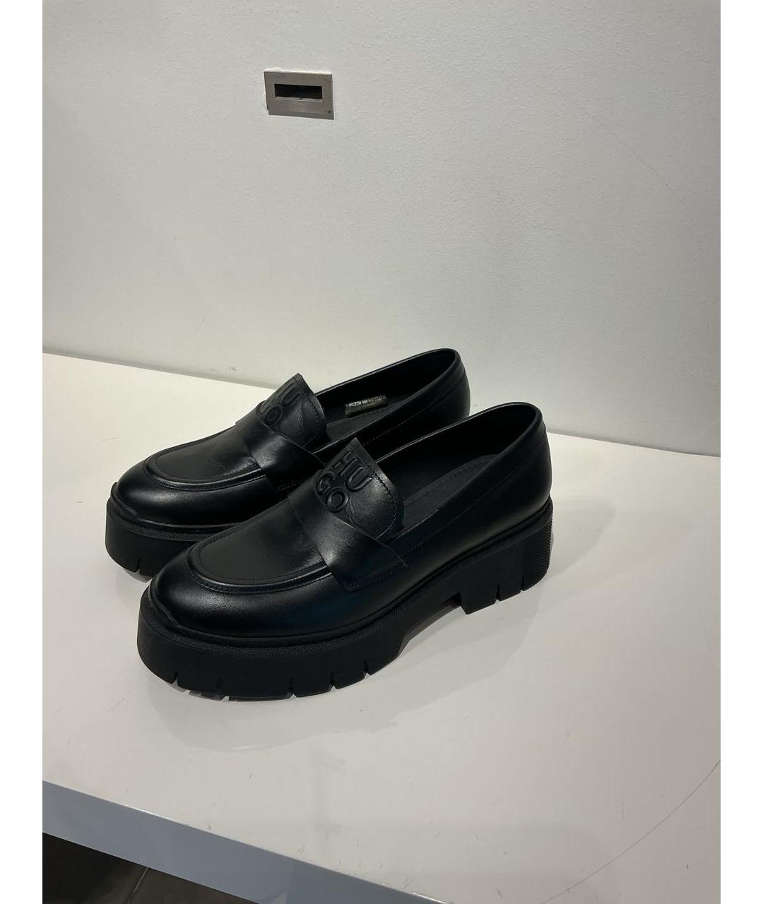 HUGO BOSS Черные кожаные лоферы, фото 3