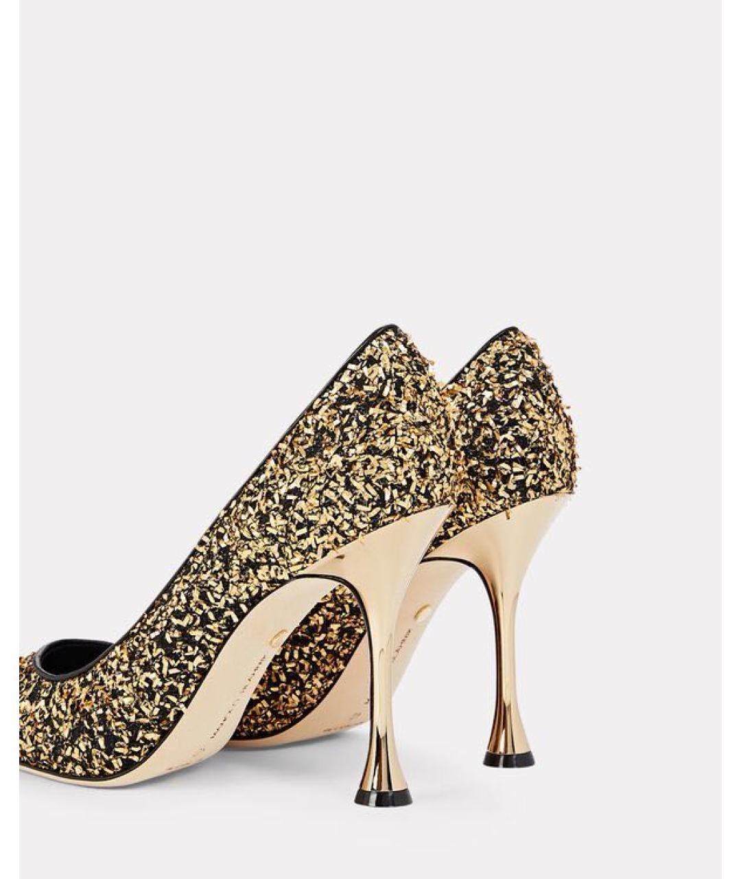 MANOLO BLAHNIK Золотые кожаные туфли, фото 2