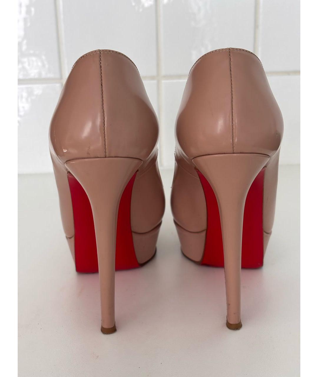 CHRISTIAN LOUBOUTIN Бежевые туфли из искусственной кожи, фото 4