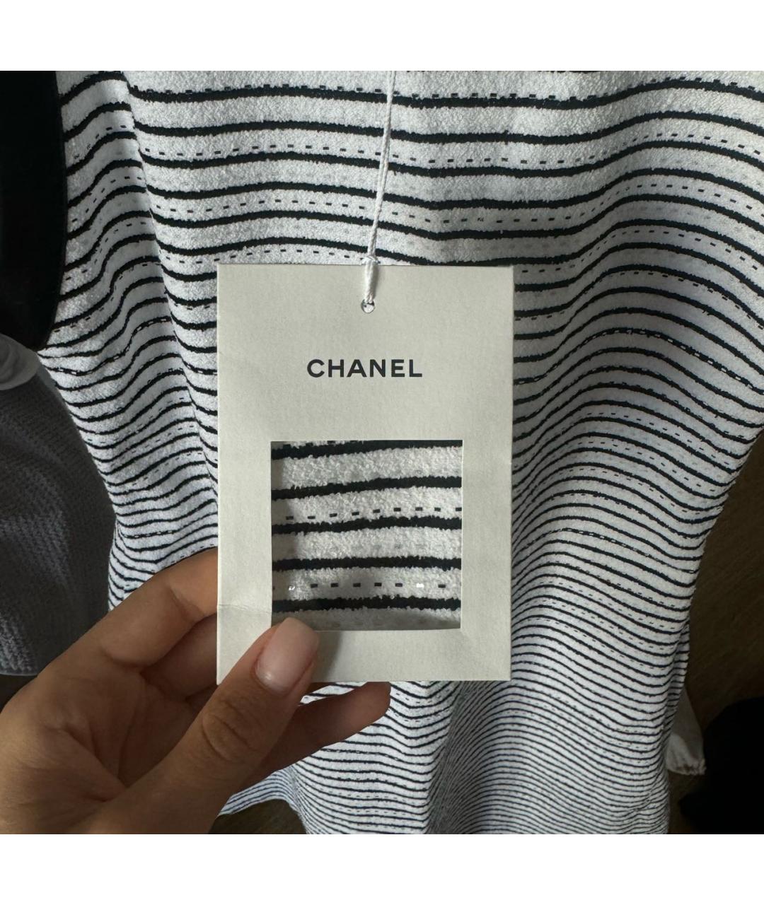 CHANEL Белое хлопковое повседневное платье, фото 5