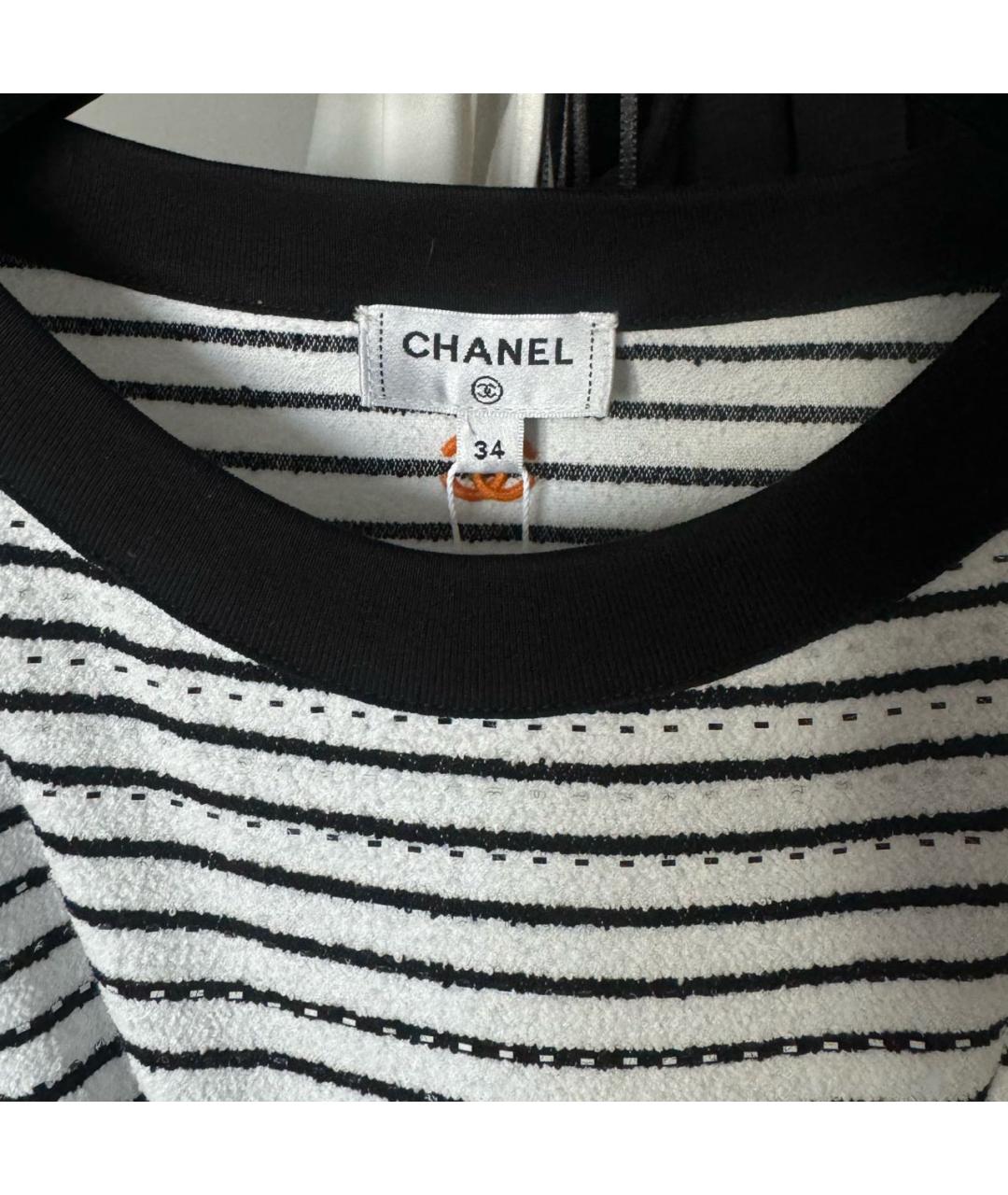 CHANEL Белое хлопковое повседневное платье, фото 4