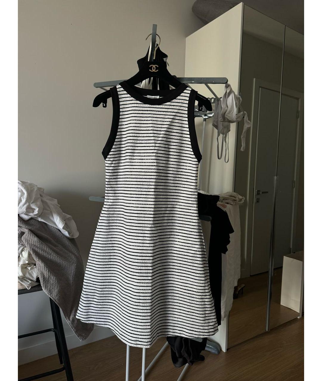 CHANEL Белое хлопковое повседневное платье, фото 9