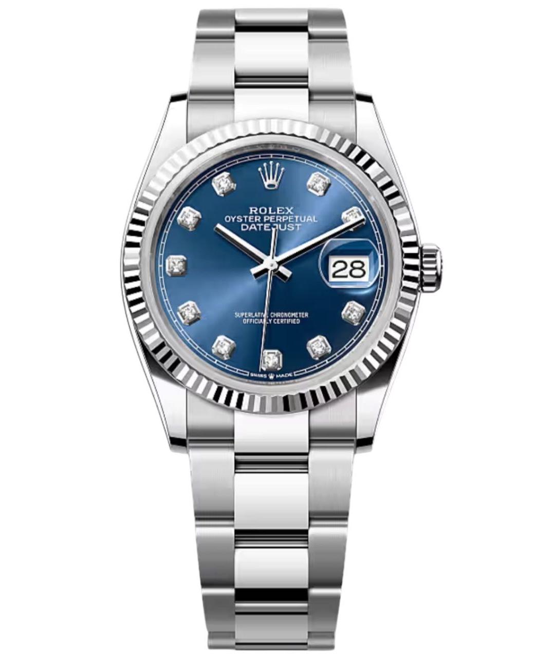 ROLEX Синие часы из белого золота, фото 1
