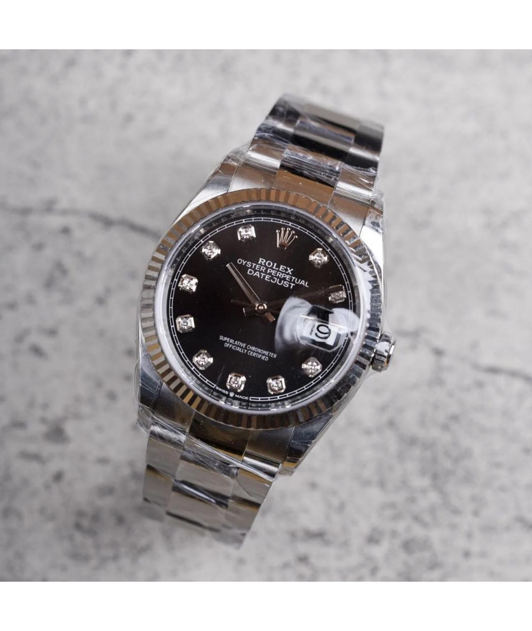 ROLEX Черные часы из белого золота, фото 2