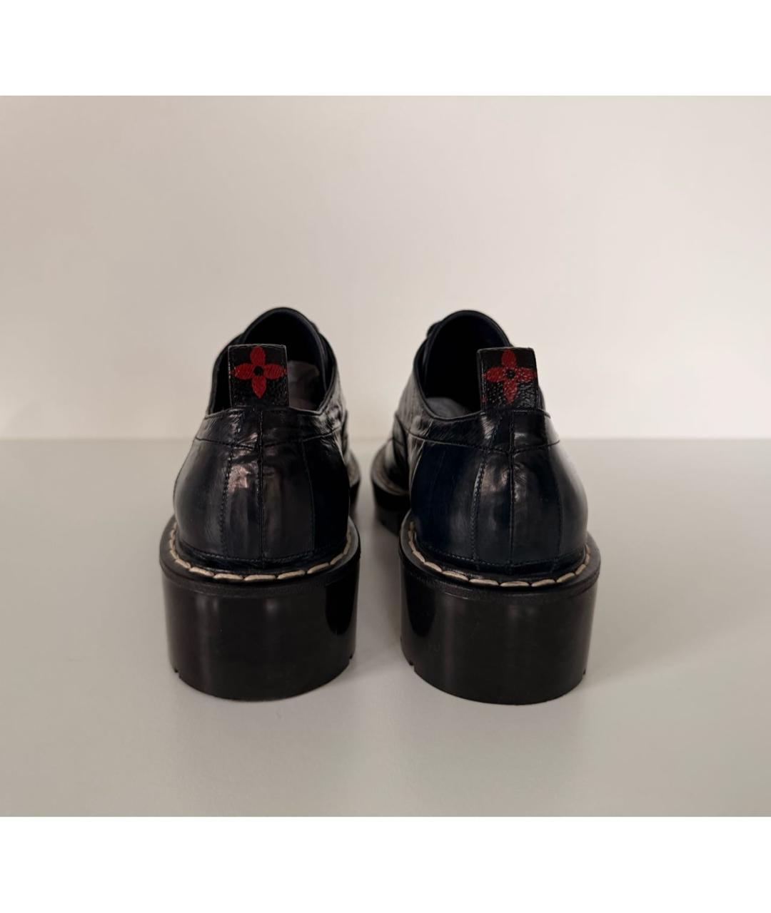 LOUIS VUITTON Темно-синие кожаные ботинки, фото 4