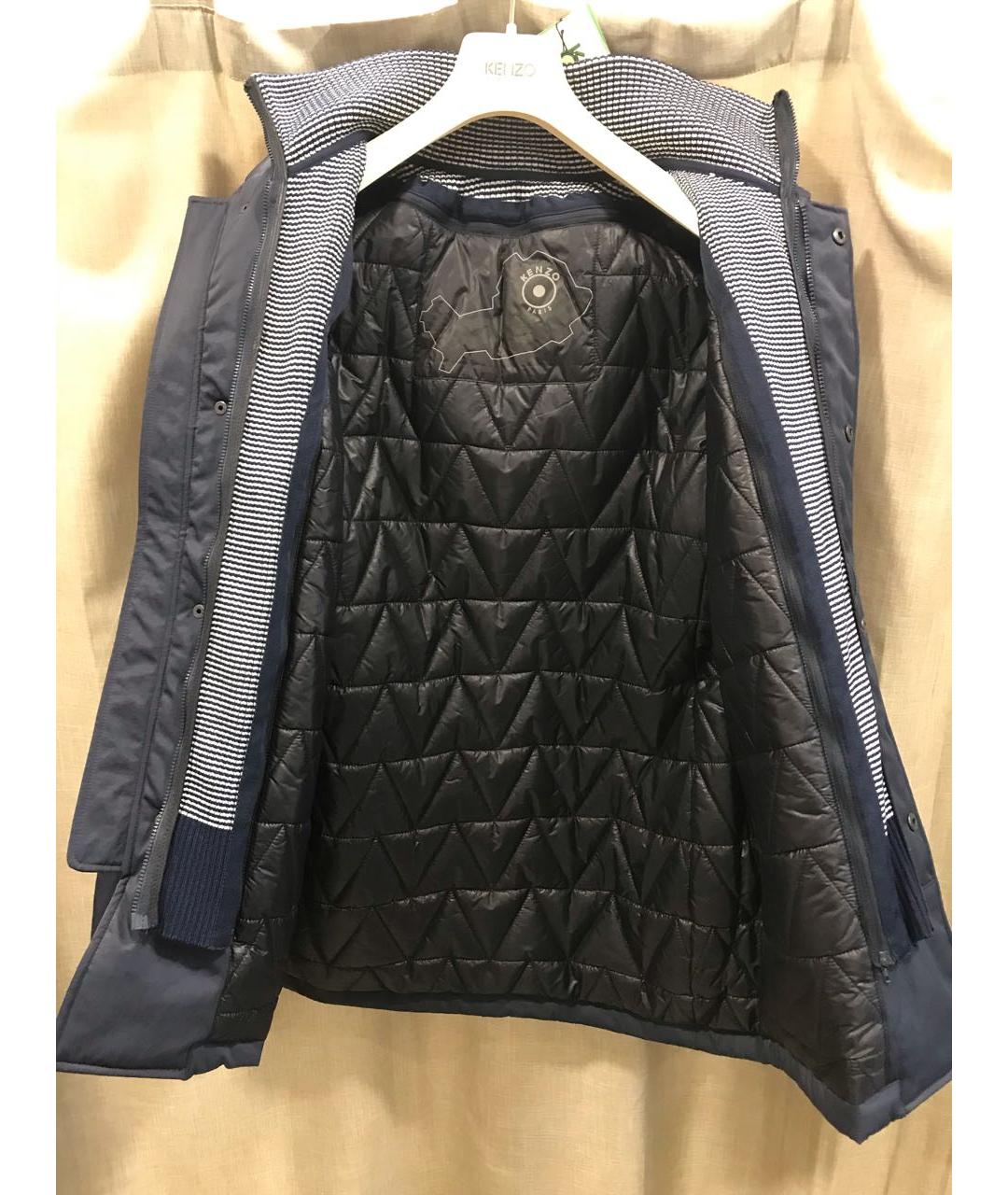 KENZO Темно-синяя полиамидовая парка, фото 4