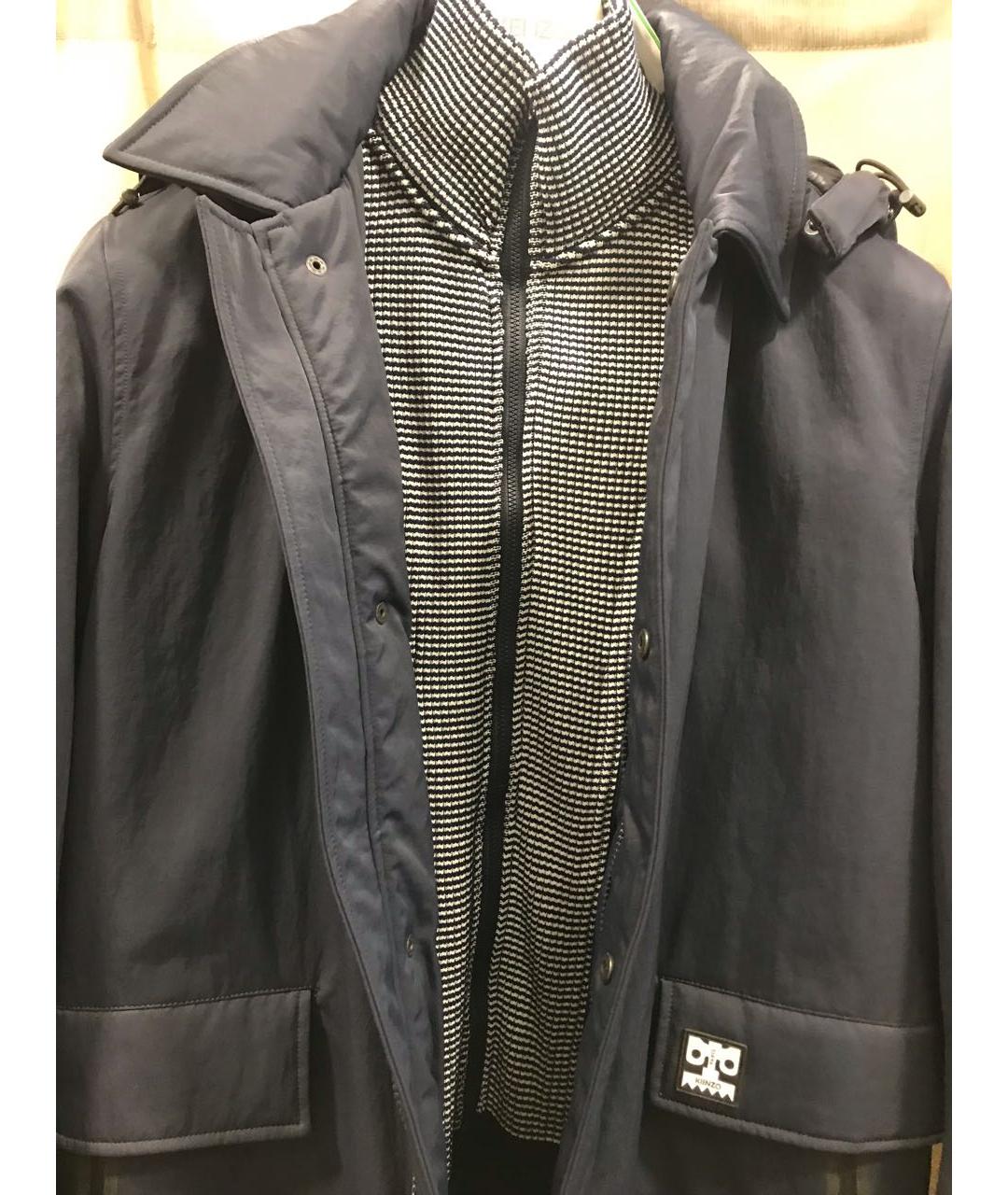 KENZO Темно-синяя полиамидовая парка, фото 2