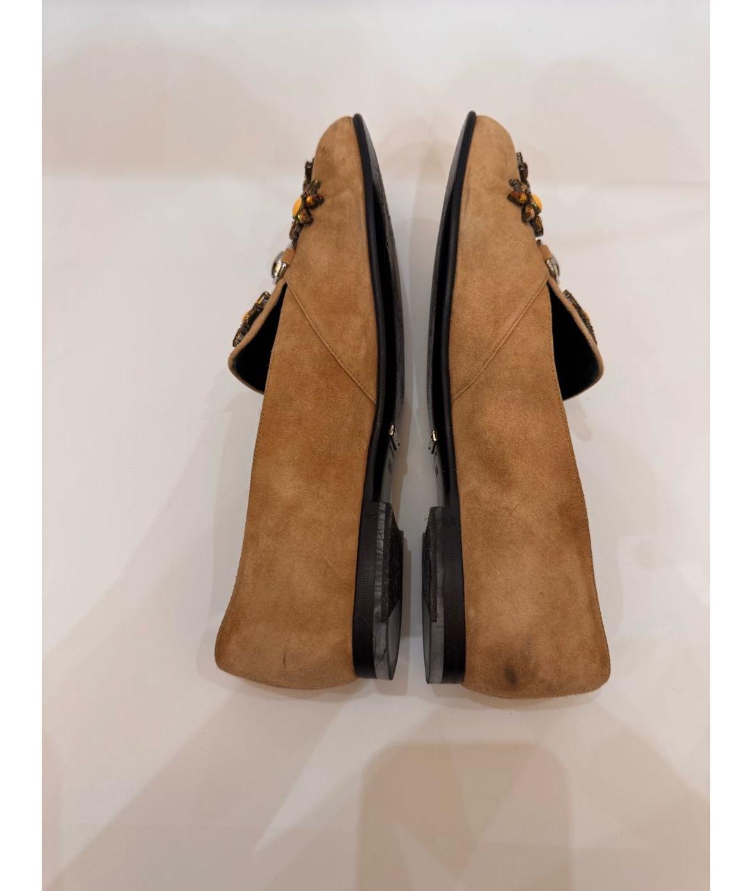 GUCCI Бежевые замшевые лоферы, фото 4