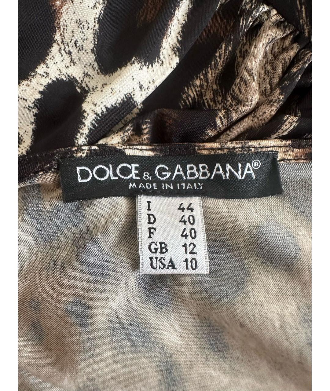 DOLCE&GABBANA Коричневое вискозное вечернее платье, фото 5