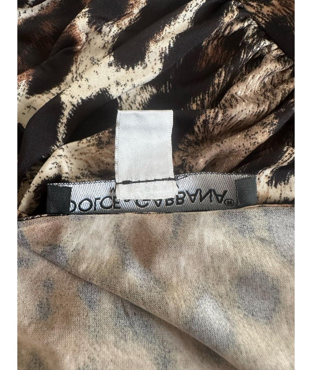 DOLCE&GABBANA Коричневое вискозное вечернее платье, фото 6
