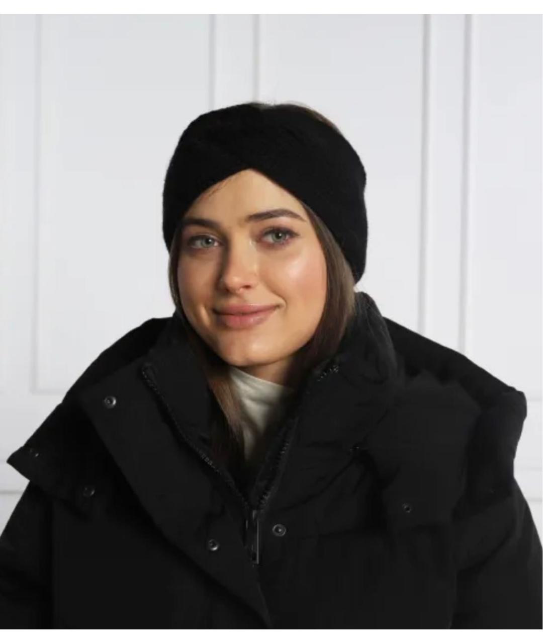 WEEKEND MAX MARA Черная шерстяная повязка на голову, фото 8