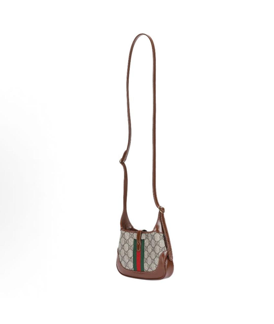 GUCCI Бежевая сумка через плечо из канвы, фото 3