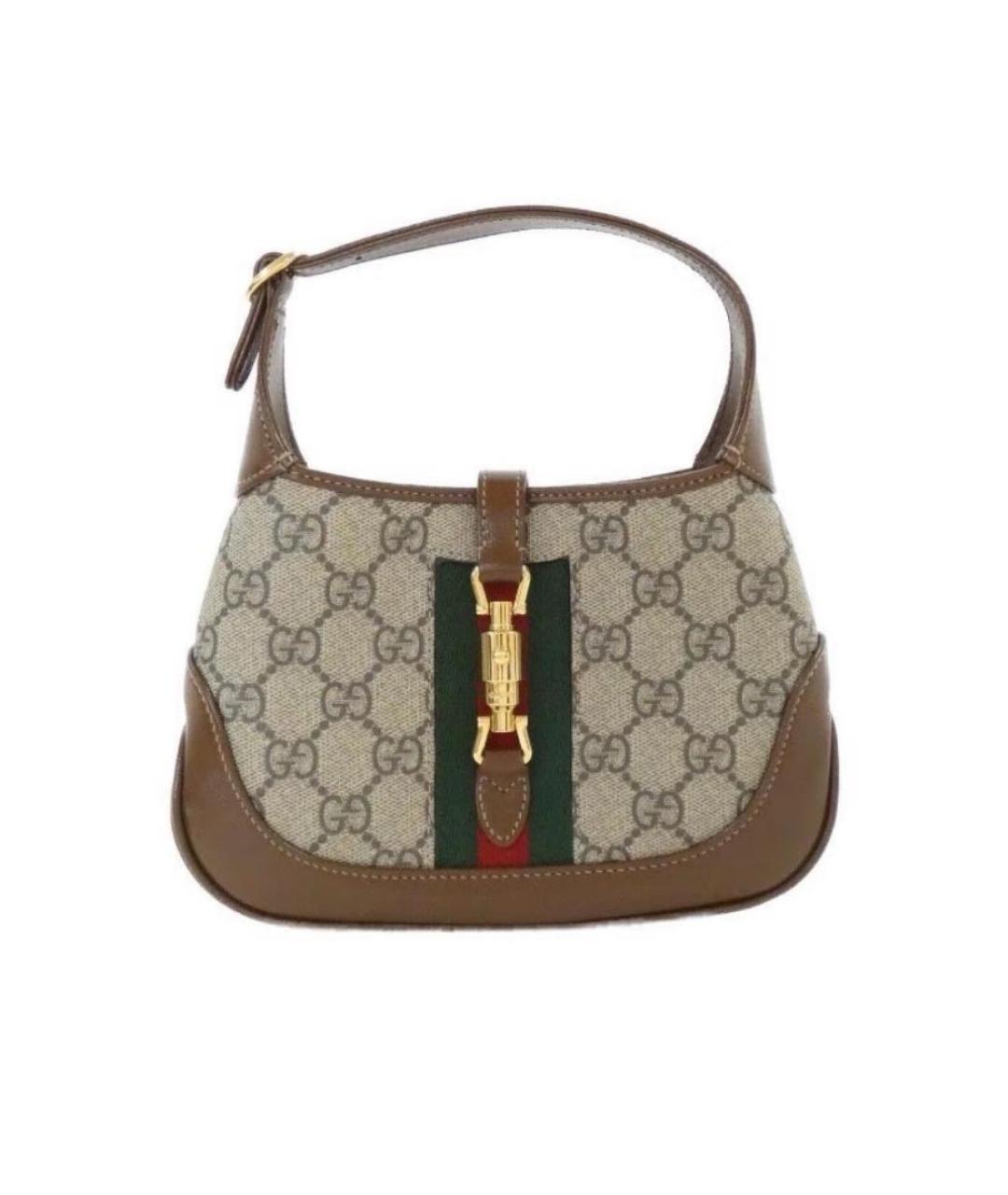 GUCCI Бежевая сумка через плечо из канвы, фото 9