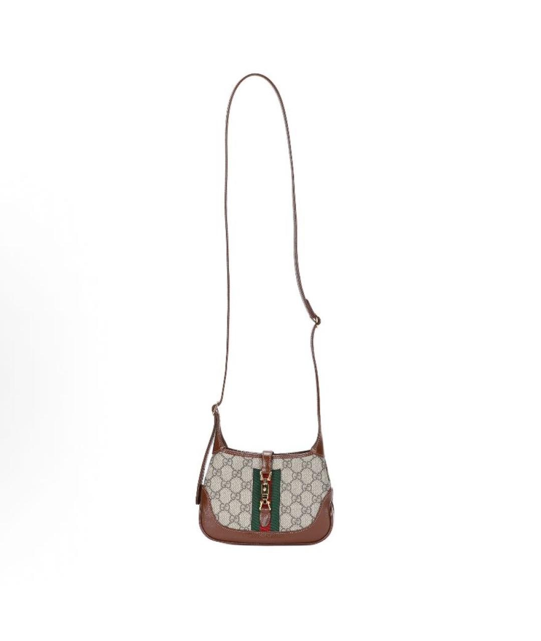 GUCCI Бежевая сумка через плечо из канвы, фото 2