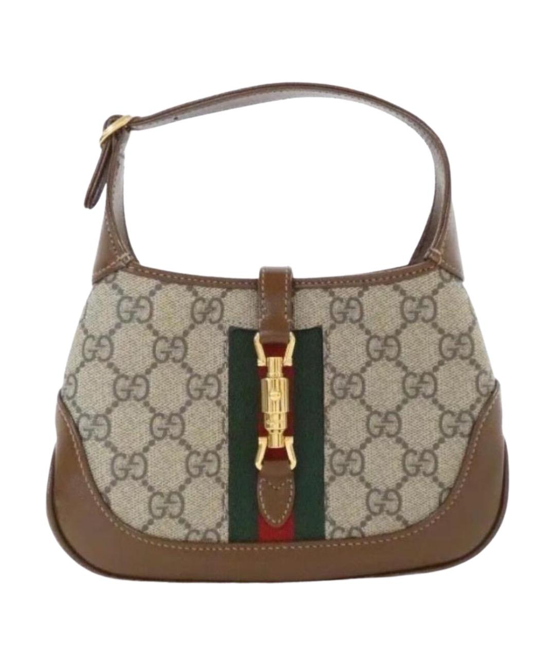 GUCCI Бежевая сумка через плечо из канвы, фото 1
