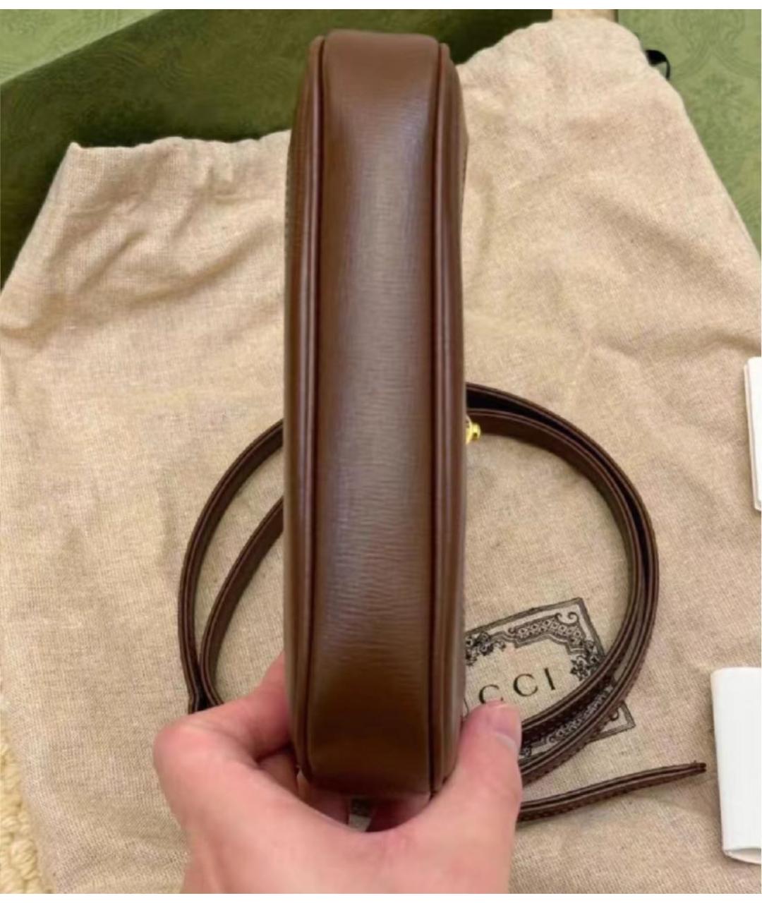 GUCCI Бежевая сумка через плечо из канвы, фото 7