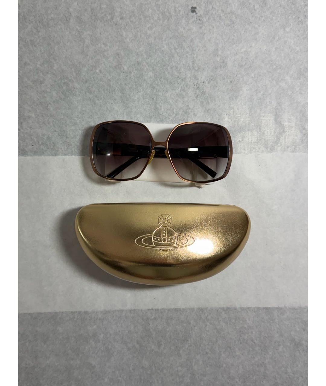 VIVIENNE WESTWOOD Коричневые металлические солнцезащитные очки, фото 4