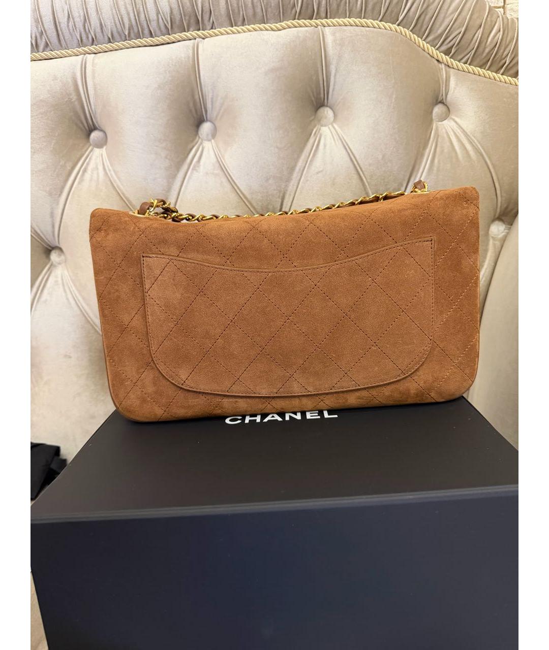 CHANEL Коричневая замшевая сумка через плечо, фото 3