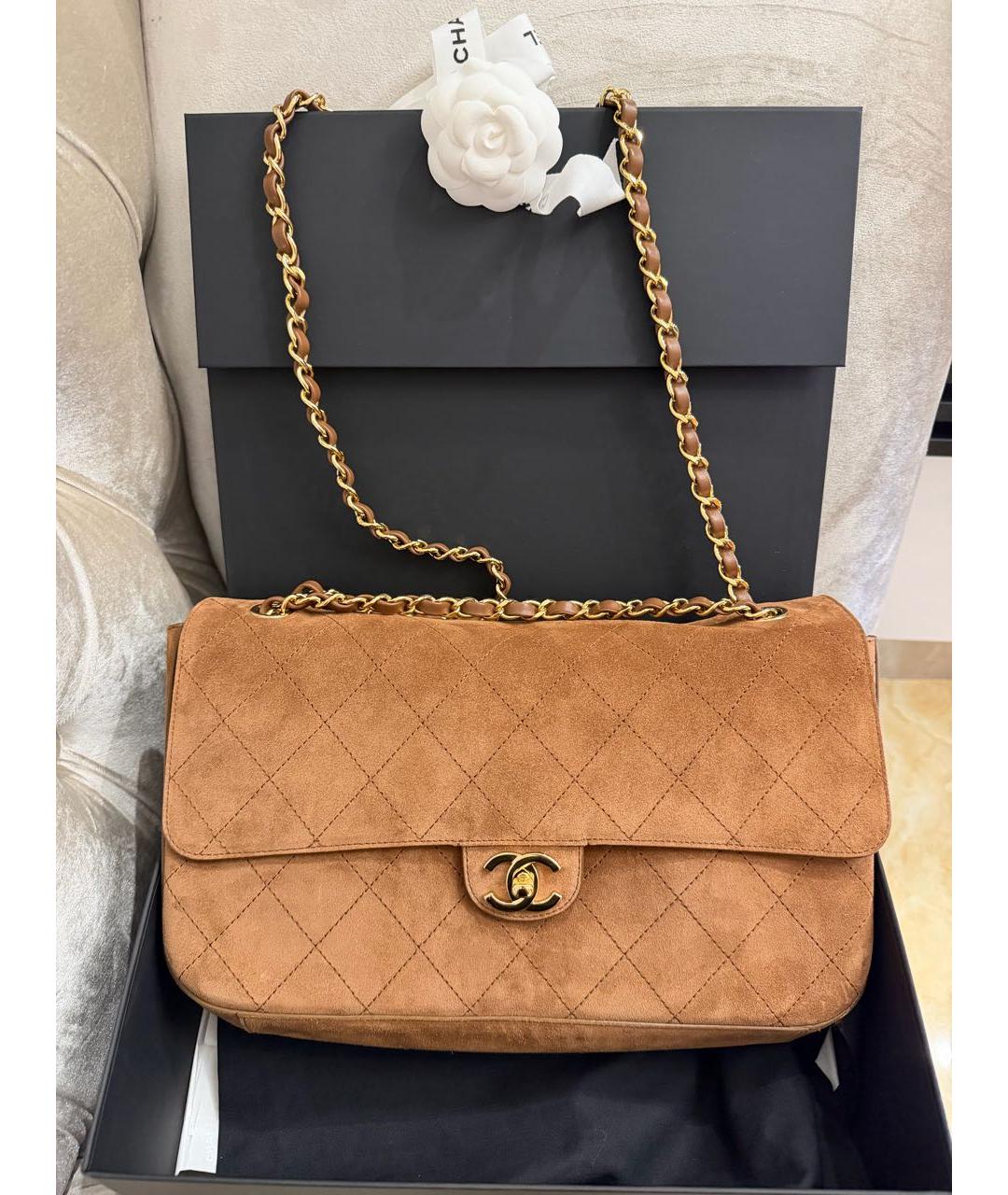 CHANEL Коричневая замшевая сумка через плечо, фото 5