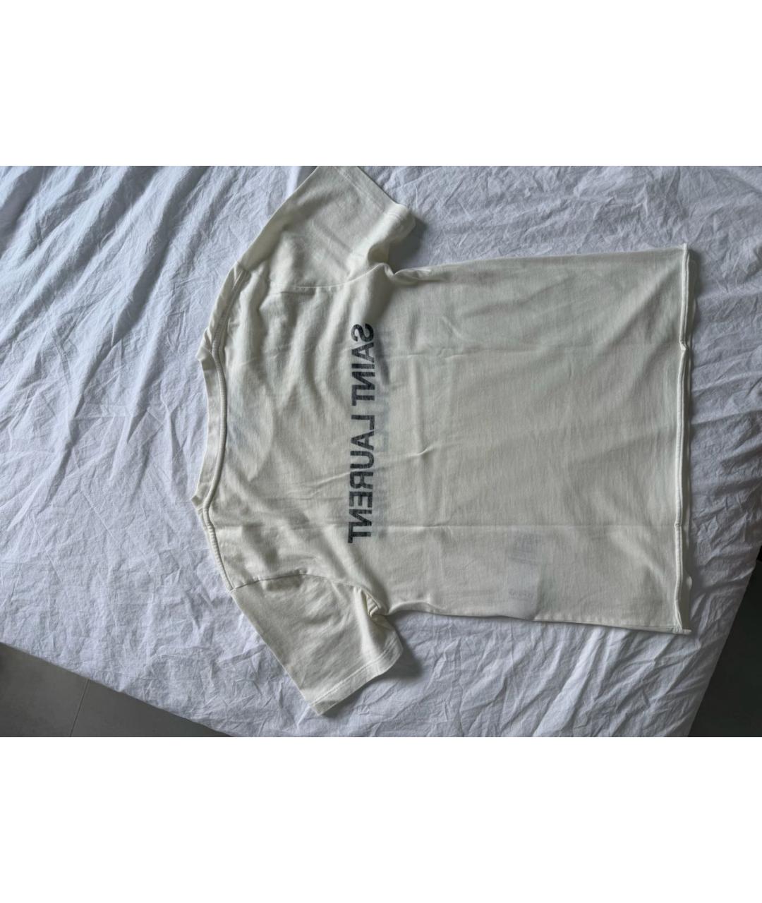 SAINT LAURENT Белая хлопковая футболка, фото 2