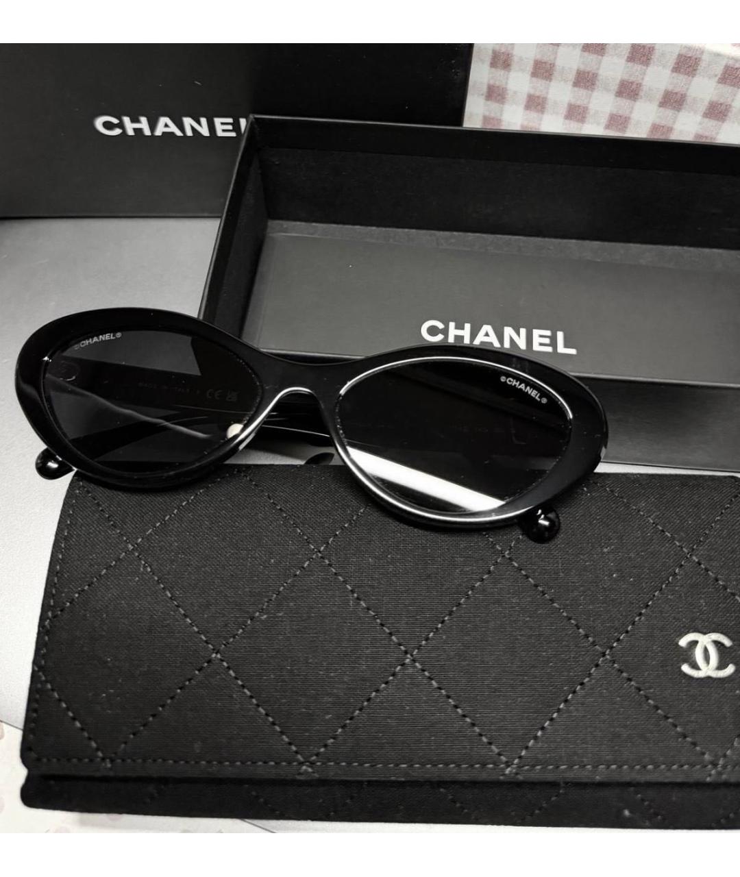 CHANEL Черные пластиковые солнцезащитные очки, фото 5